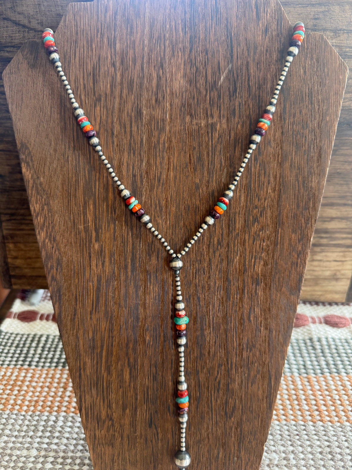 Spiny Oyster Navajo Bead Lariat