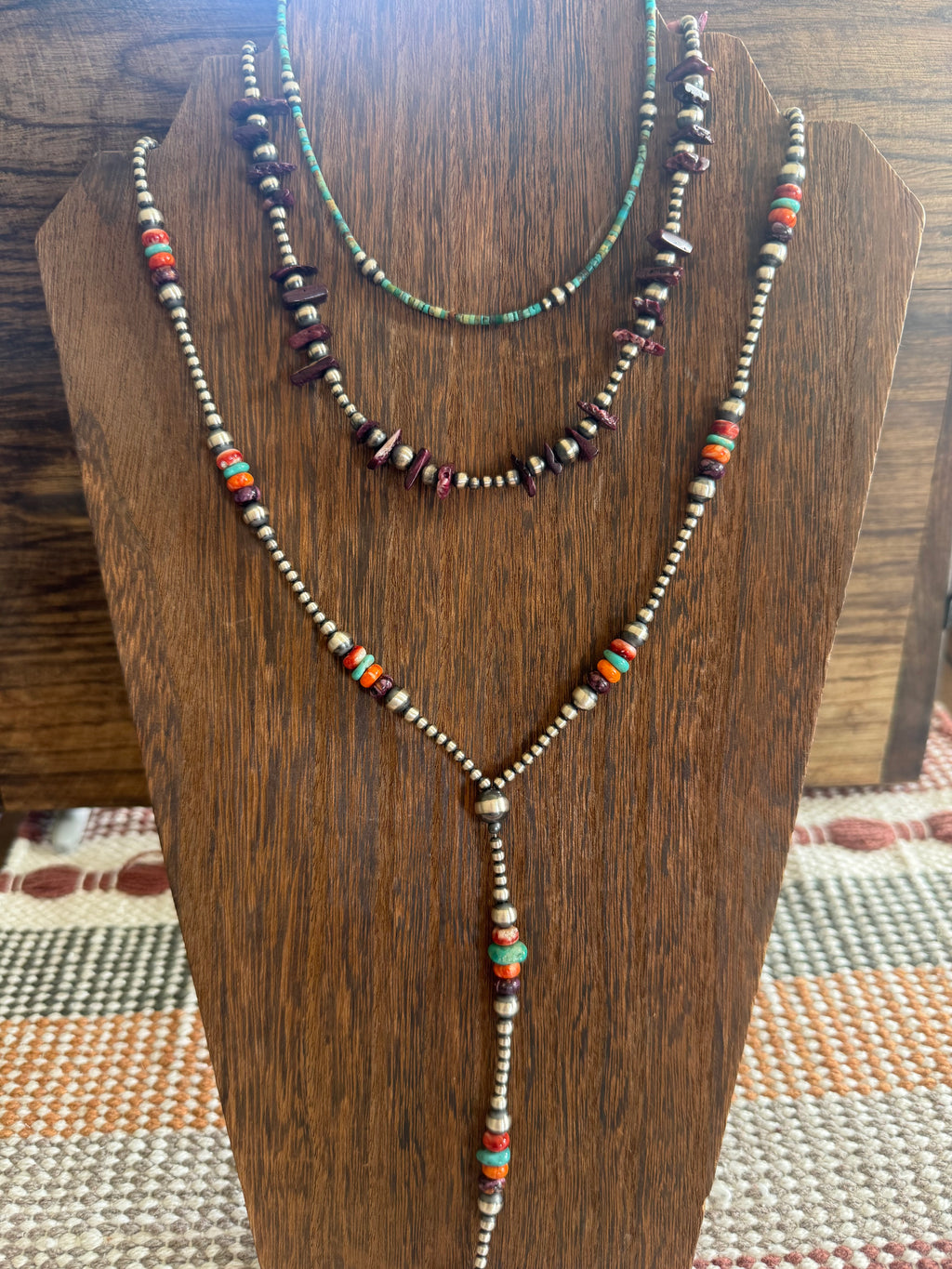 Spiny Oyster Navajo Bead Lariat