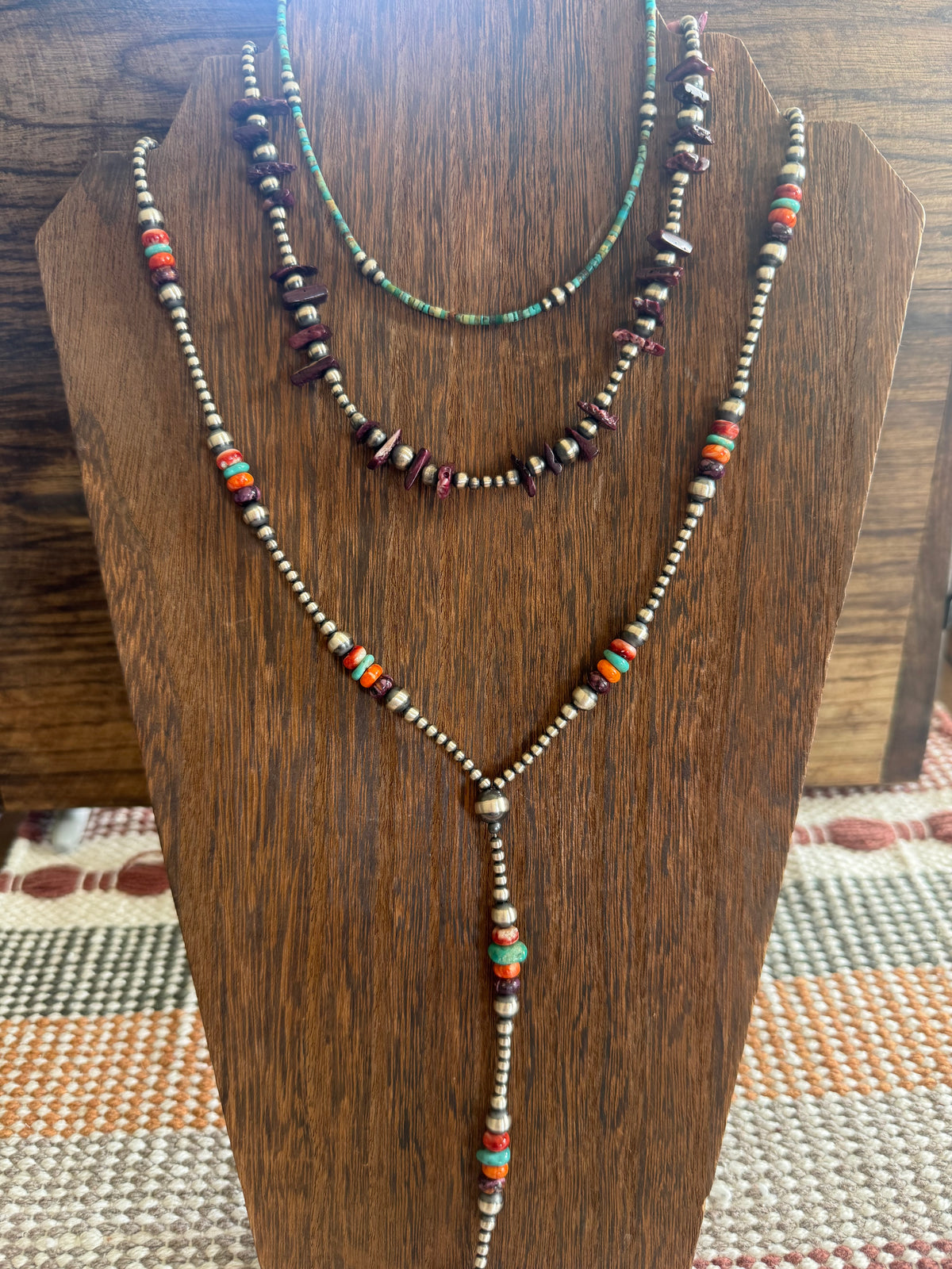 Spiny Oyster Navajo Bead Lariat