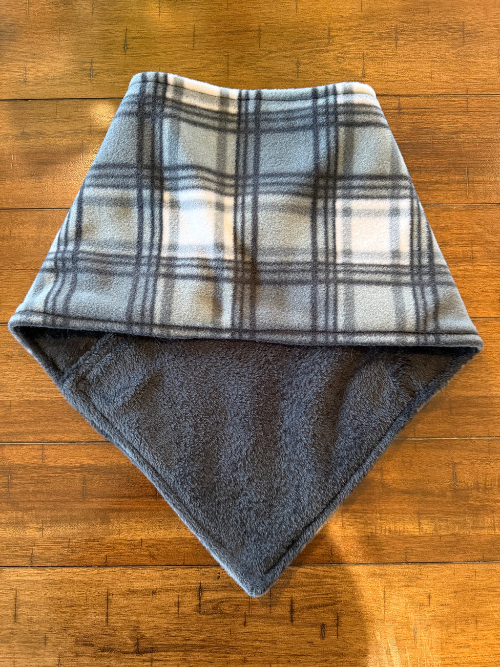 Gray Plaid Cowl Scarf