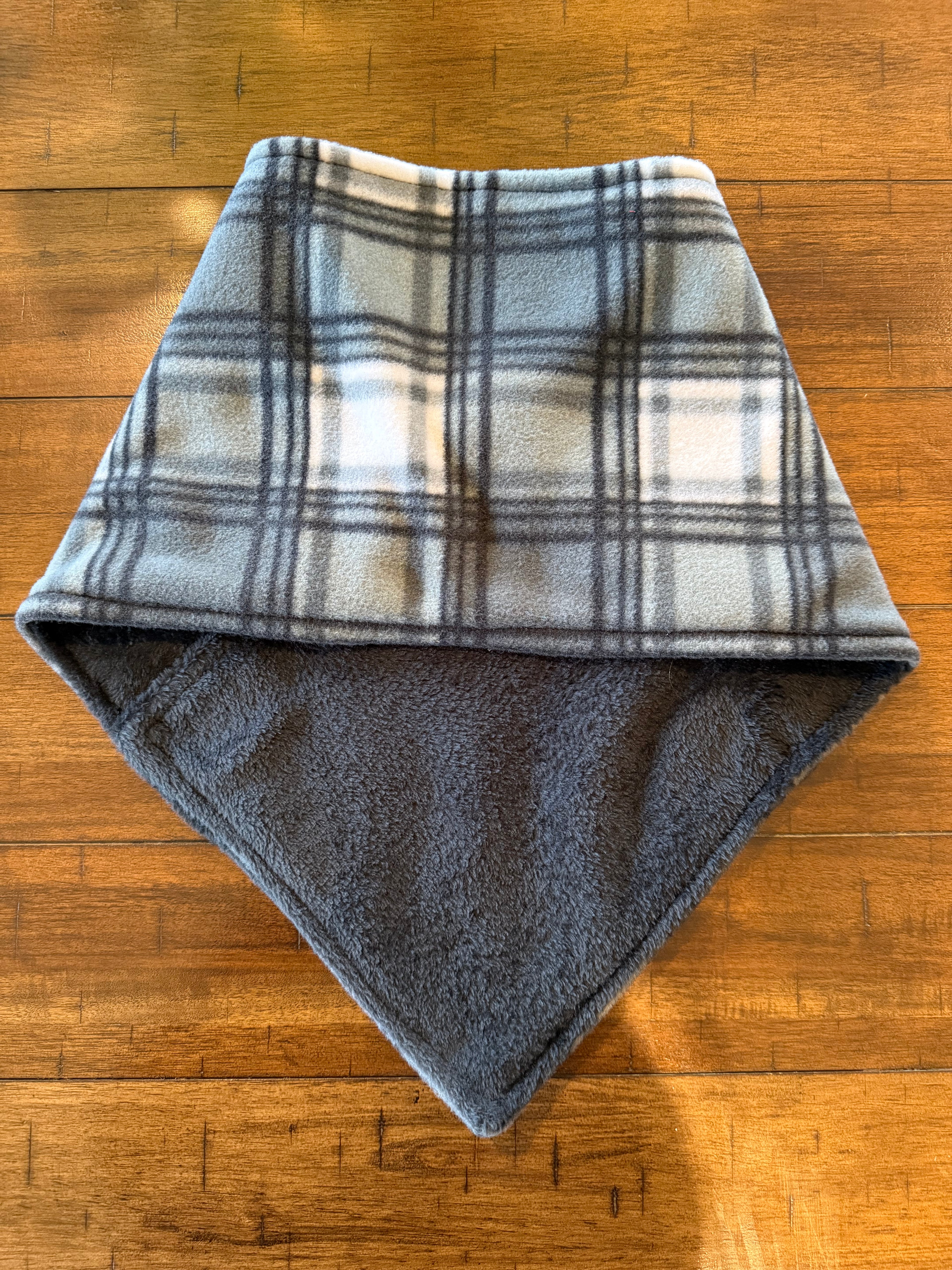 Gray Plaid Cowl Scarf