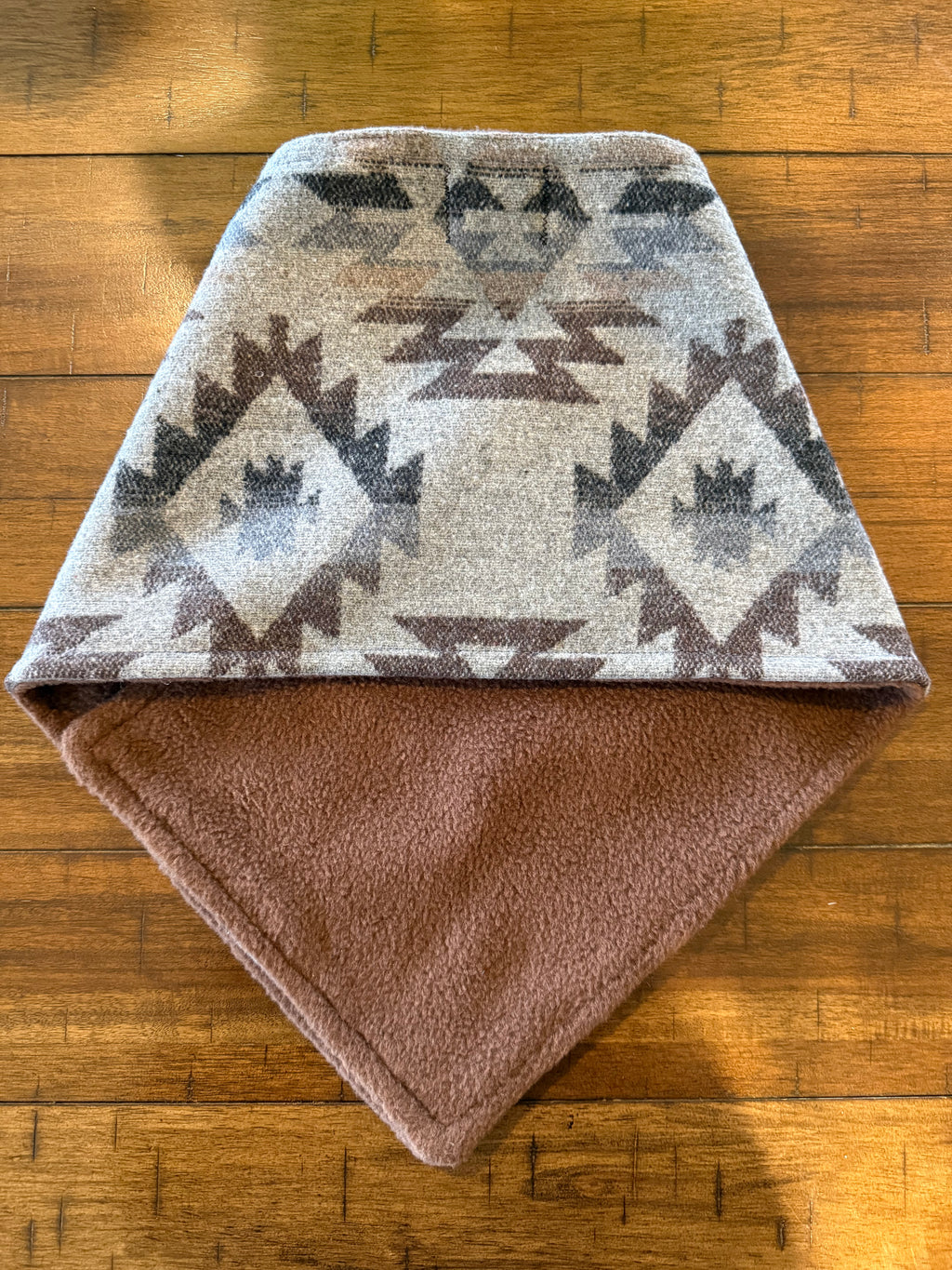 Gray Southwest Print Cowl Scarf