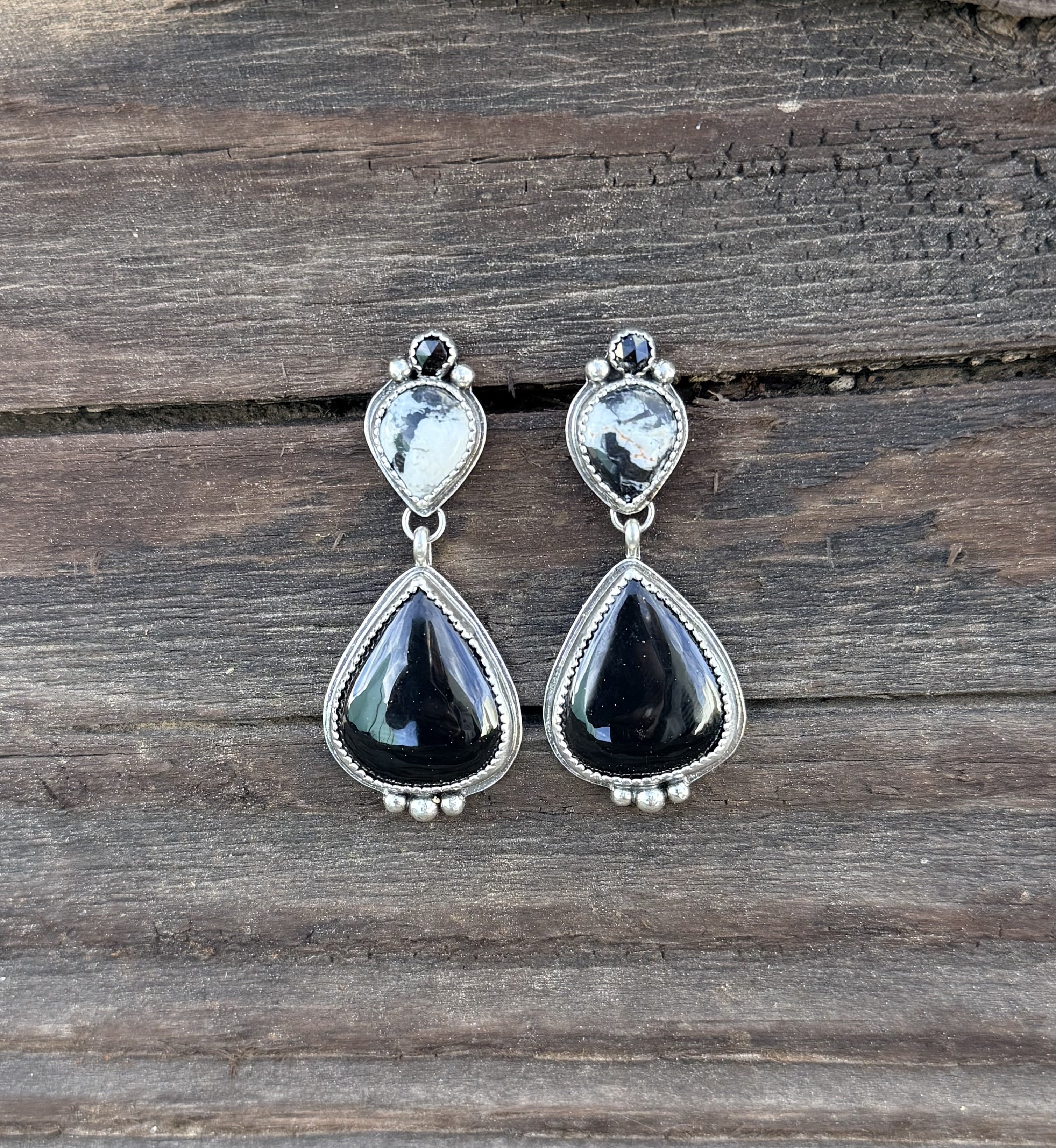 White Buffalo and Black Onyx Dangle