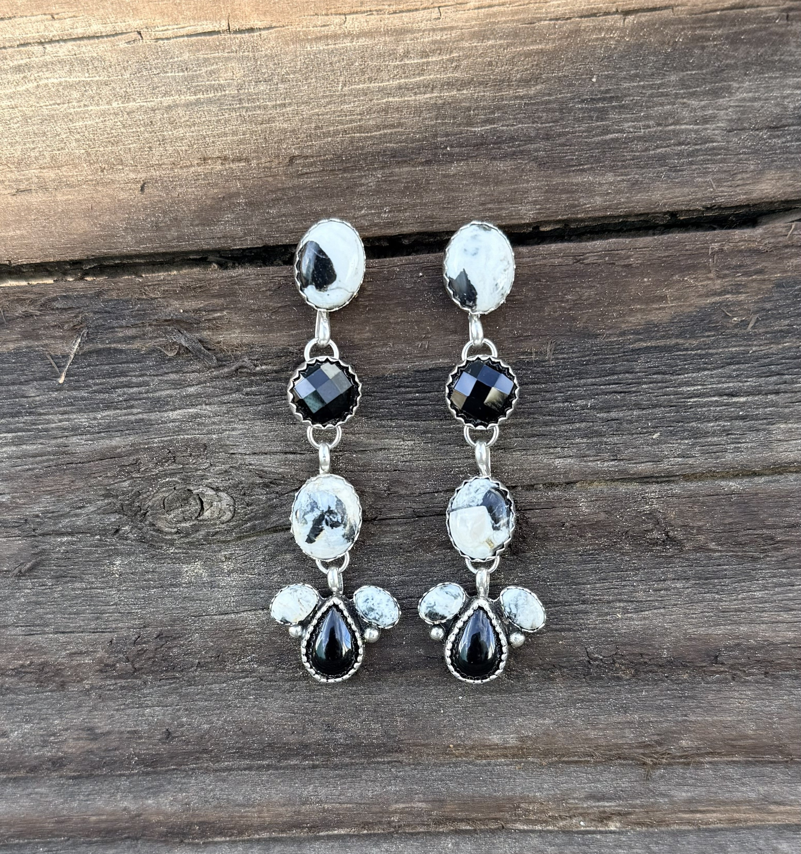 White Buffalo and Black Onyx Dangle