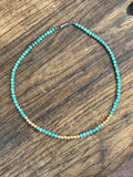 16" Turquoise and Gold Beads