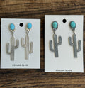 Turquoise and Sterling Cactus Earrings