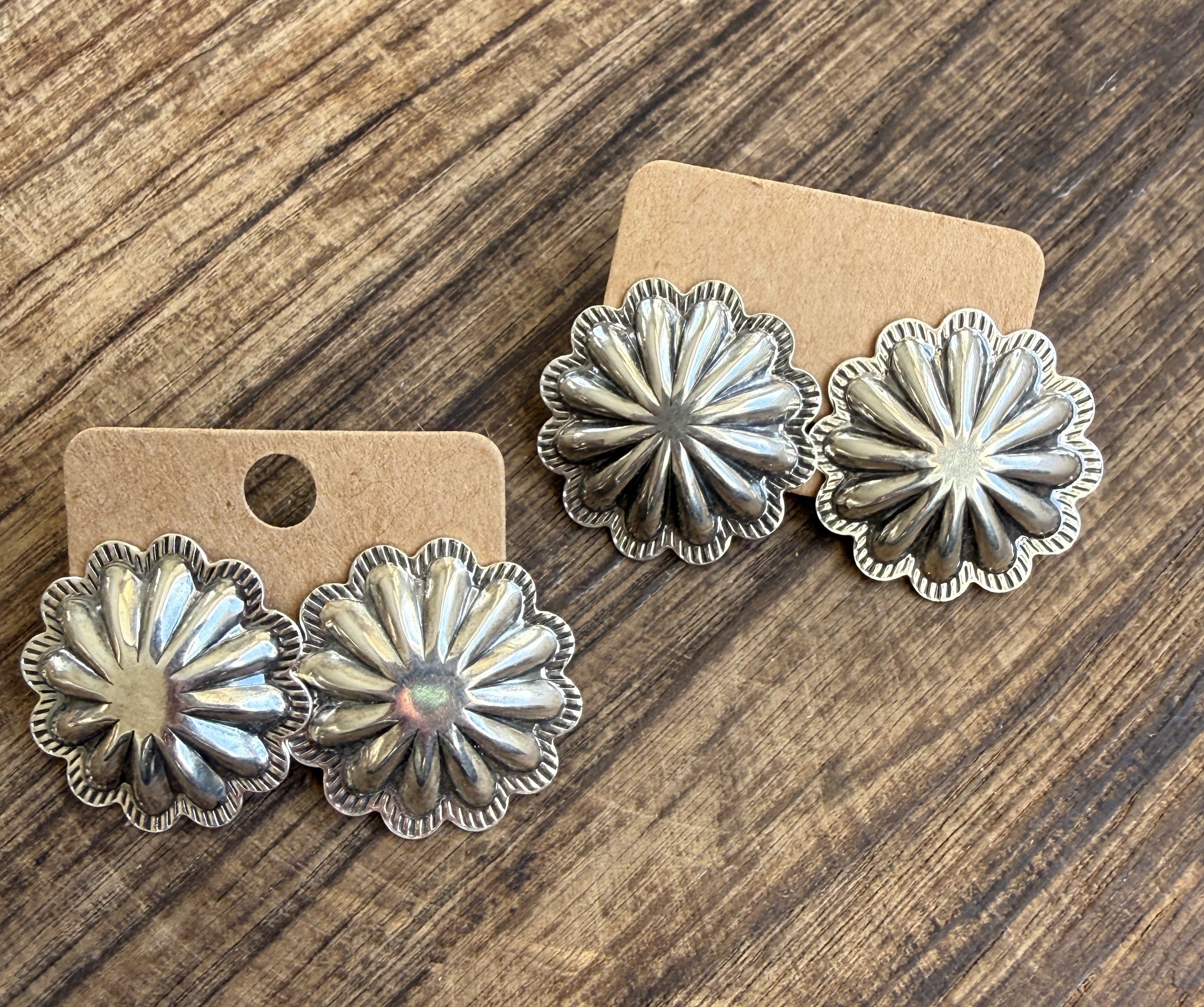 Sterling Silver Concho Studs