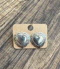 Sterling Silver Heart Concho Studs