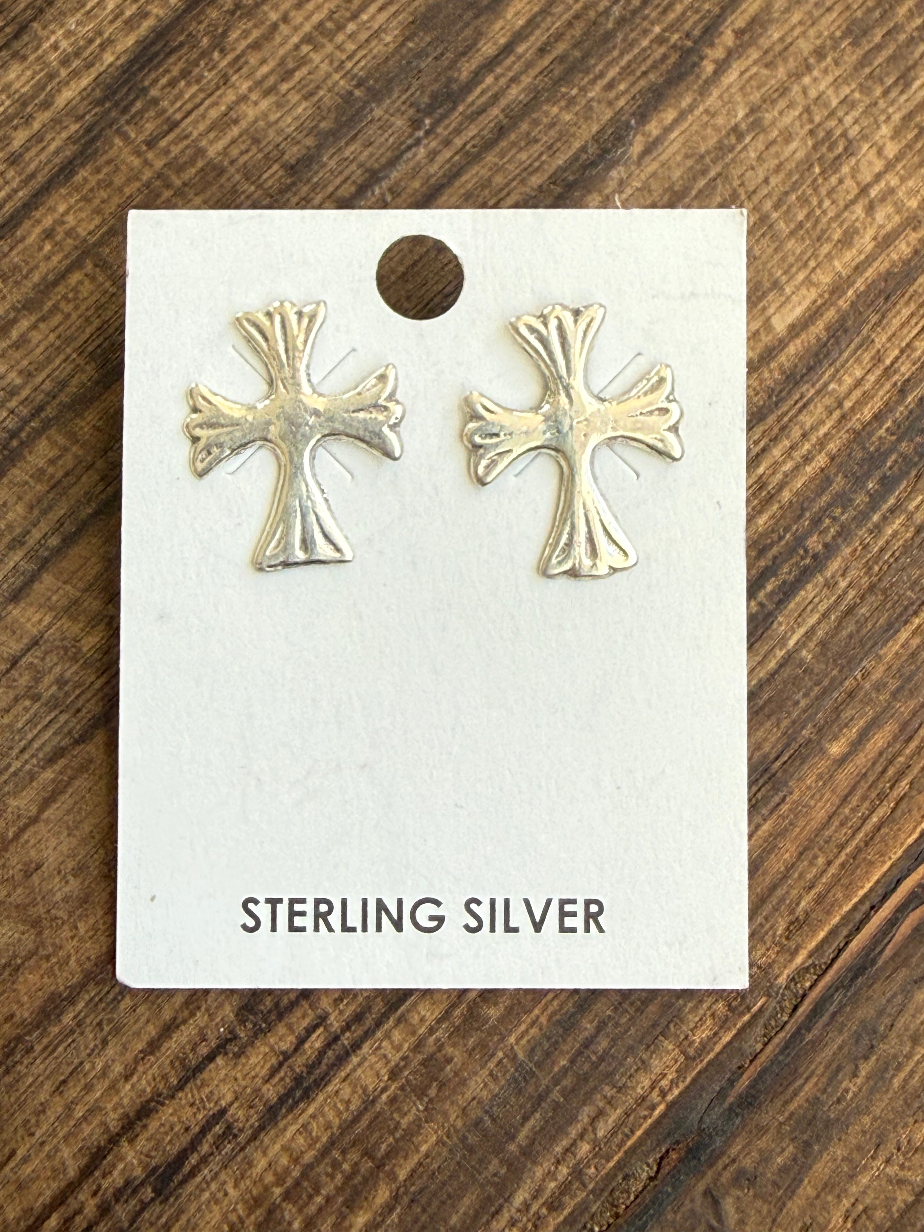 Sterling Silver Cross Studs