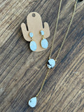 Gold White Buffalo Mini Lariat Set