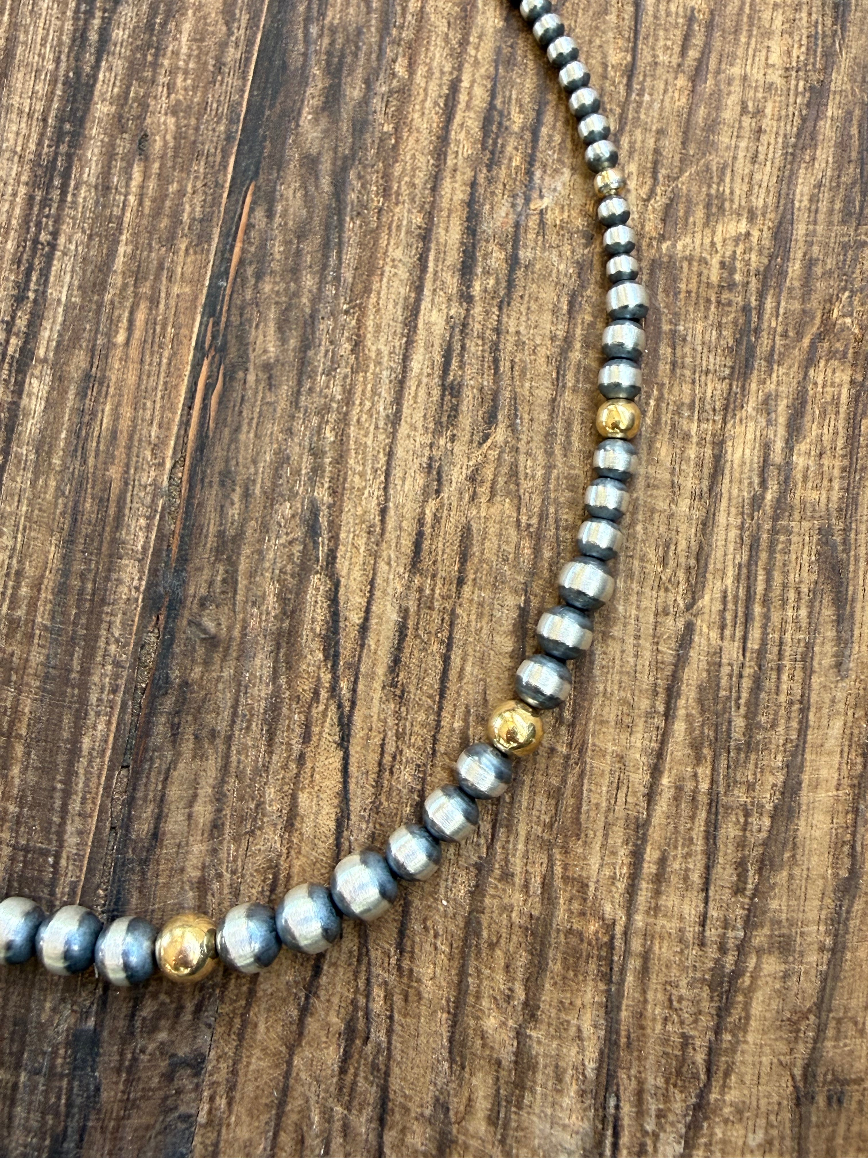 18" Sterling and Gold Beads