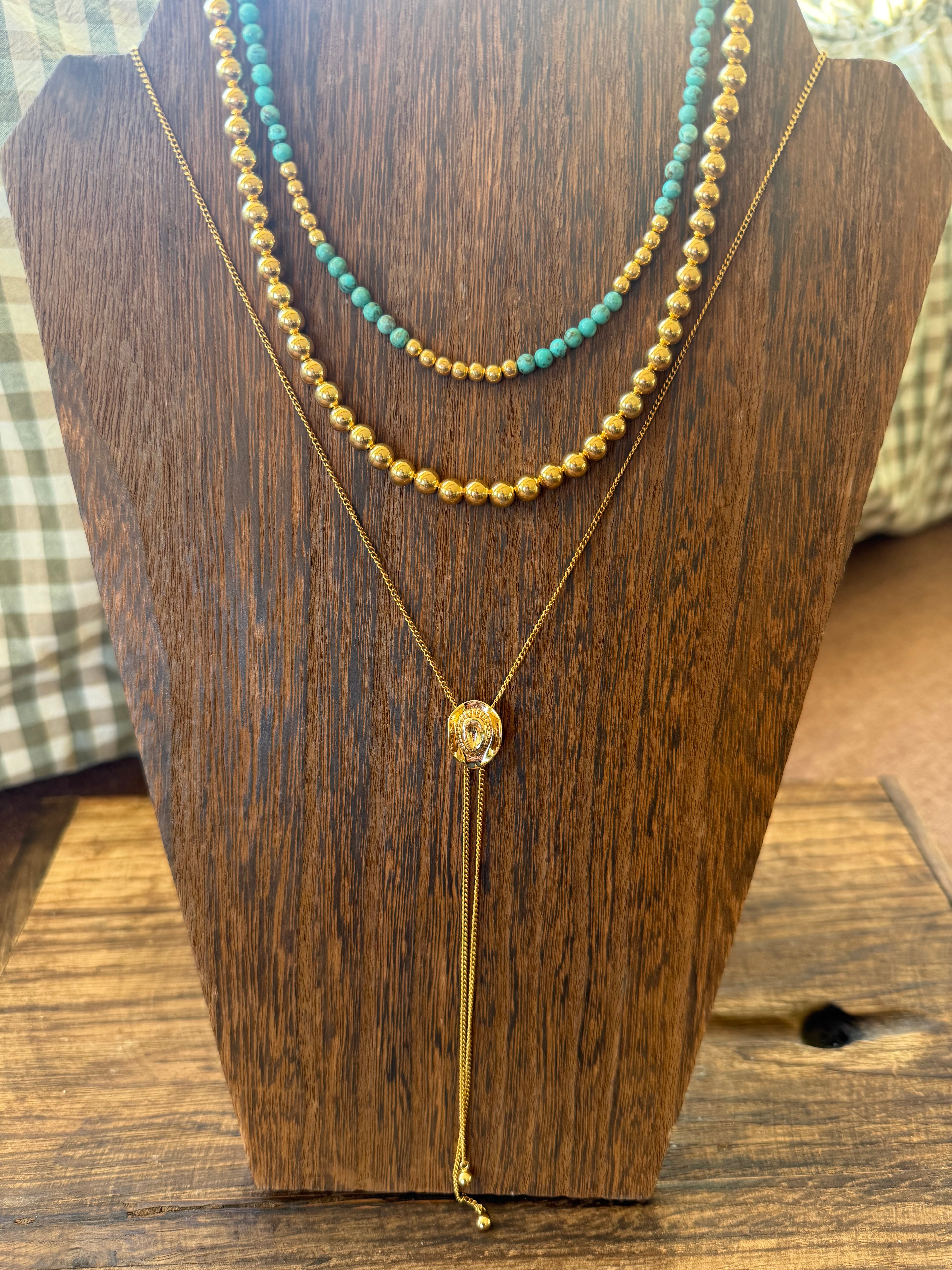 Gold Plated Cowboy Hat Bolo