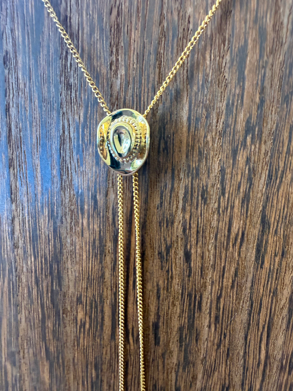 Gold Plated Cowboy Hat Bolo