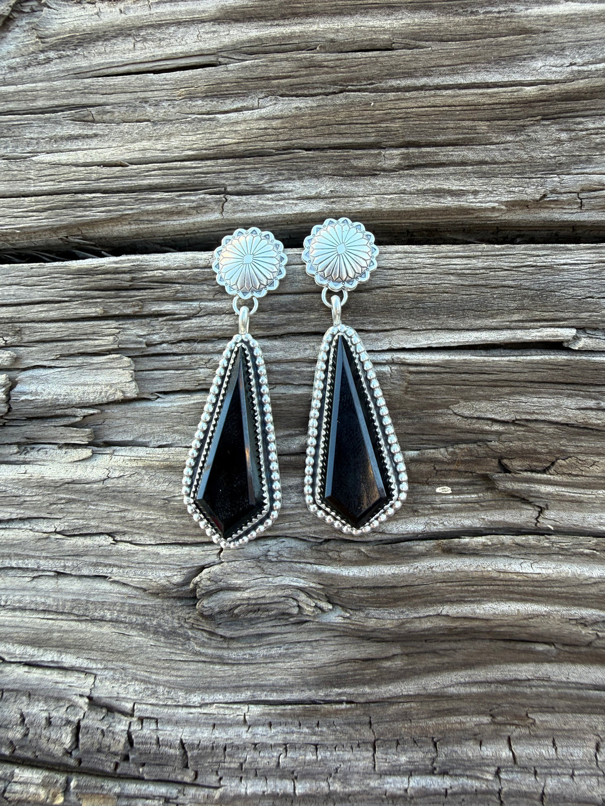 Black Onyx Concho Dangles