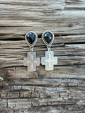 Faceted Black Onyx Studs