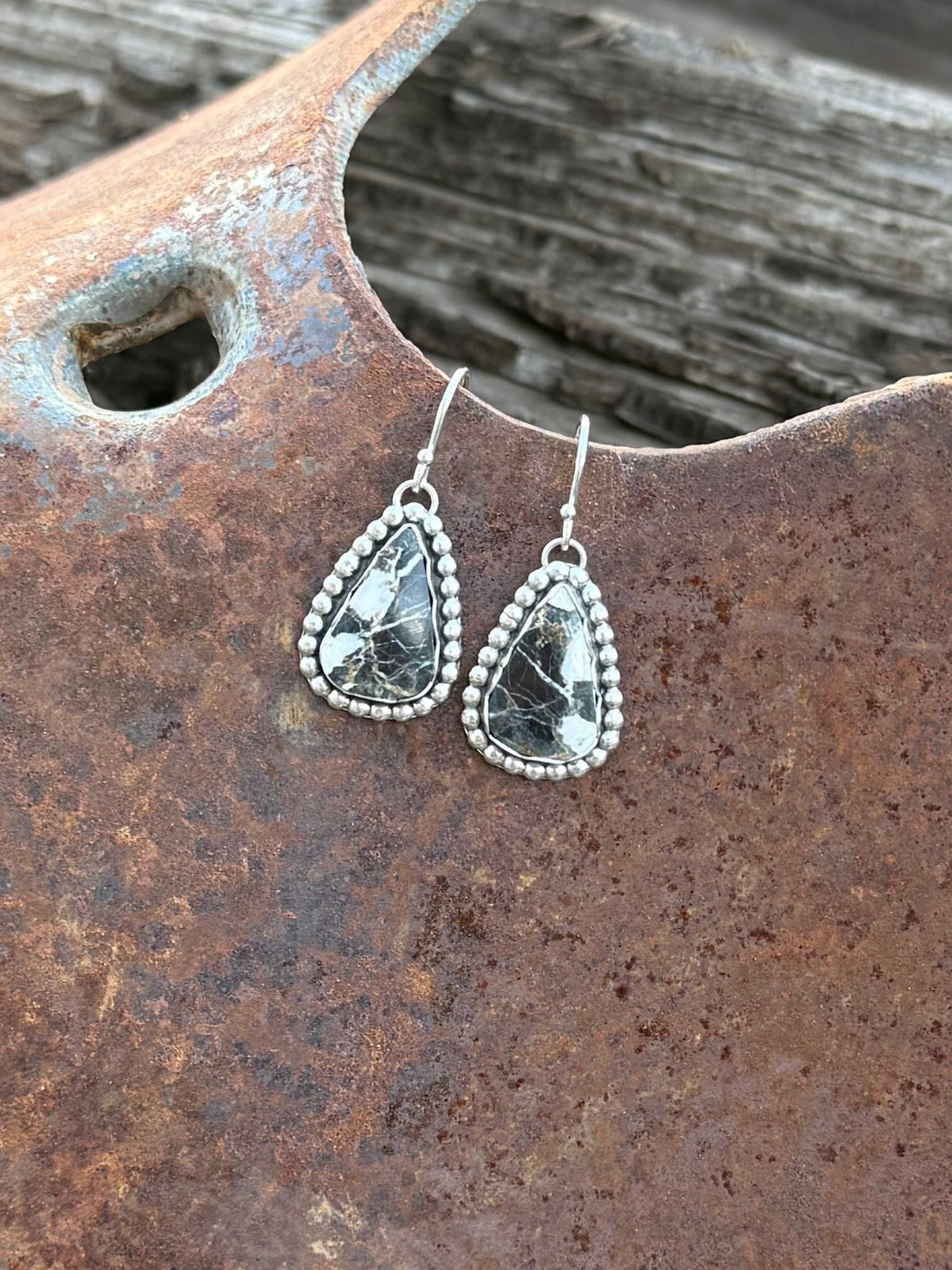 White Buffalo Dangle Stud