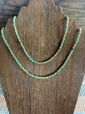 Turquoise and Gold Bead 16”