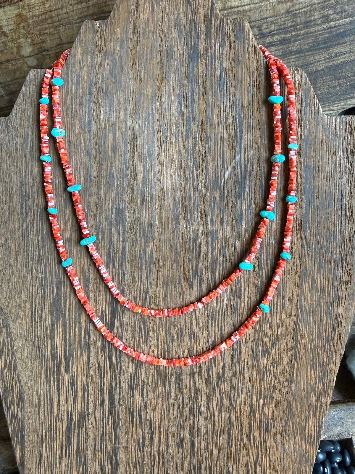 18” Spiny Oyster and Turquoise Beads